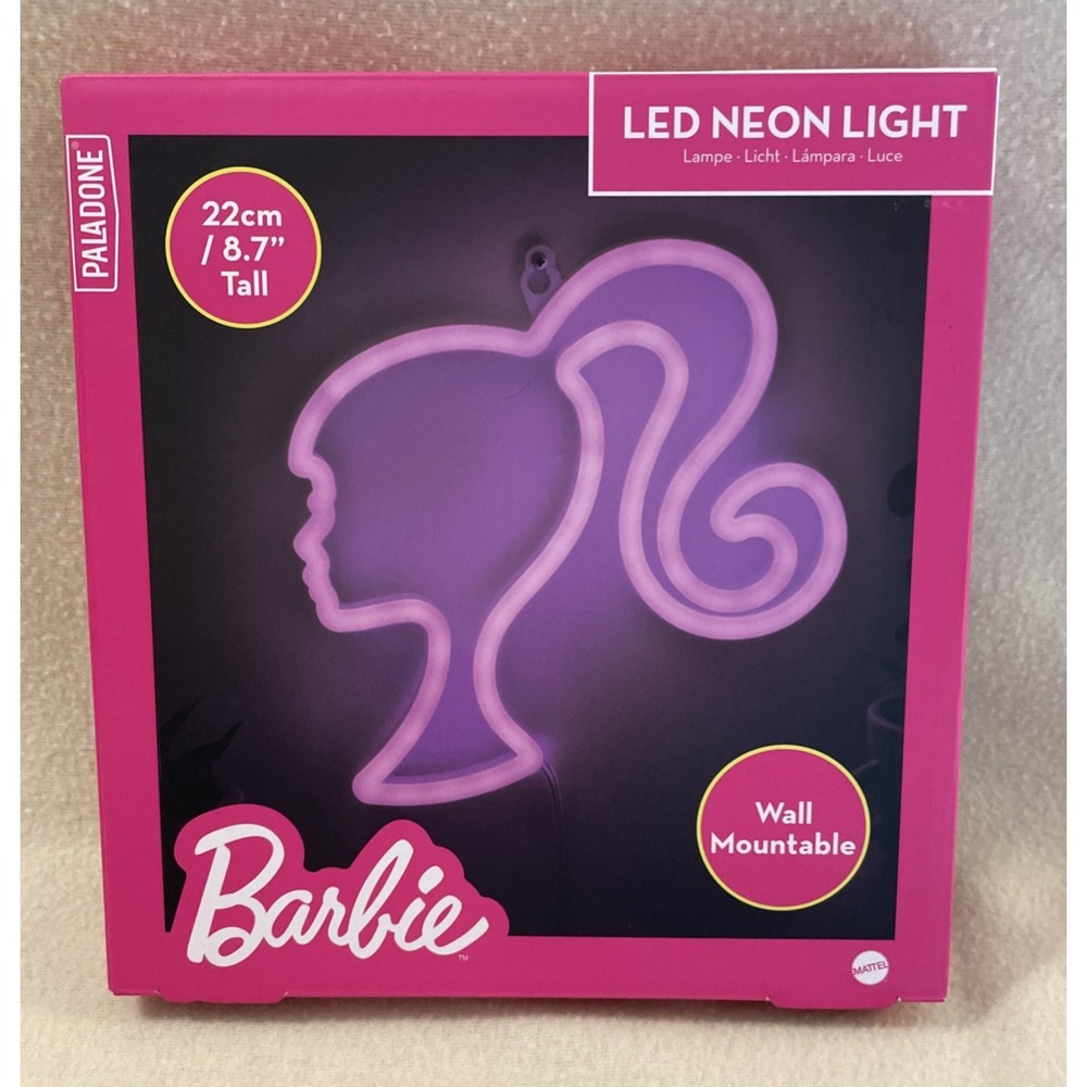 Barbie Neon Light LED Wall Mountable USB Powered 22cm 5V Paladone Pink & Purple